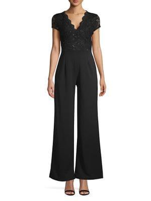 Quiz Scalloped Lace Palazzo Jumpsuit