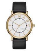 Marc Jacobs Classic Roxy Goldtone Stainless Steel And Leather Three-hand Strap Watch