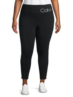 Calvin Klein Performance Plus Plus High-rise Studded Side Stripe Leggings