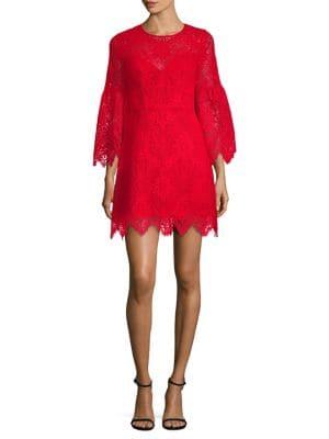 Bcbgmaxazria Lace Bell-sleeve Shift Dress