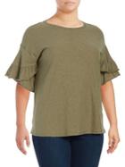 Vince Camuto Plus Tiered-sleeve Top