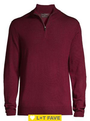 Black Brown Merino Wool Zip Sweater