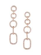 Cz By Kenneth Jay Lane Rose Goldplated And Cubic Zirconia Pave Link Earrings