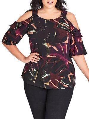 City Chic Plus Winter Jungle Top