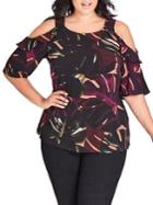 City Chic Plus Winter Jungle Top