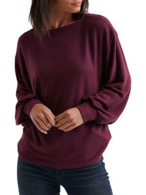 Lucky Brand Ribbed Dolman-sleeve Top