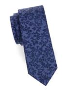 Barbara Blank Floral Leaf Cotton Tie