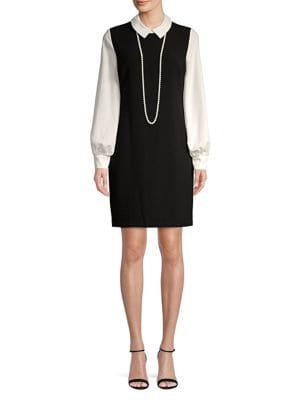 Karl Lagerfeld Paris Faux-pearl Necklace Dress