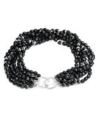 Kenneth Jay Lane 6-row Jet Beaded Crystal Necklace
