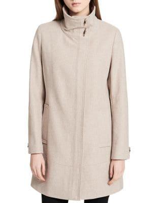 Calvin Klein Toggle-trim Boucle Long Coat