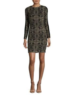 Aidan By Aidan Mattox Geometric Metallic Dress