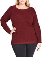 City Chic Plus Elbow Kisses Sweater