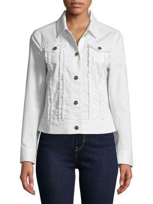 Imnyc Isaac Mizrahi Ruffled Denim Jacket