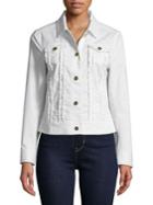 Imnyc Isaac Mizrahi Ruffled Denim Jacket