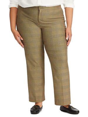 Lauren Ralph Lauren Plus Glen Plaid Straight-leg Pants