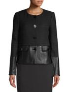 Karl Lagerfeld Paris Textured Long-sleeve Jacket