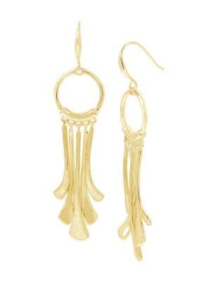 Robert Lee Morris Goldtone Circle & Sculptural Fan Stick Earrings