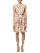 French Connection Eva Mixed-media Fit-&-flare Dress