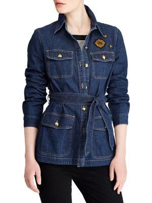 Lauren Ralph Lauren Petite Bullion-patch Denim Jacket