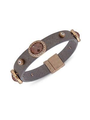 Lonna & Lilly Crystal And Leather Bangle Bracelet