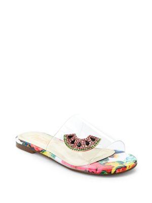 Nanette By Nanette Lepore Veronica Floral Lucite Slides