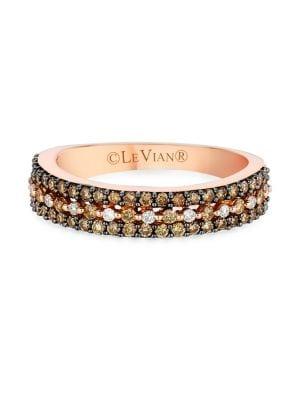 Le Vian Chocolatier Vanilla Diamond, Chocolate Diamond And 14k Strawberry Gold Ring