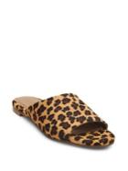 Matisse Lira Leopard Print Calf Hair Slides