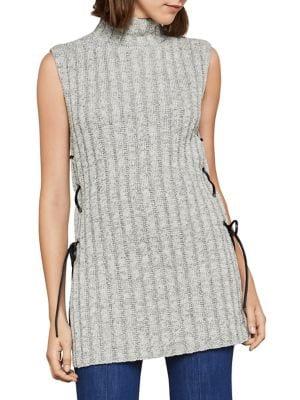 Bcbgmaxazria Sleeveless Striped Lace-up Tunic