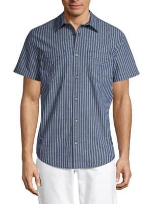 Calvin Klein Jeans Double Grid Striped Short Sleeve Shirt
