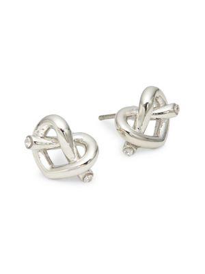 Kate Spade New York Sterling Silver & Crystal Stud Knot Earrings