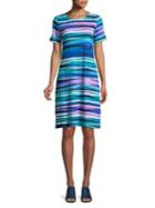 Rafaella Striped Cotton Knee-length Dress