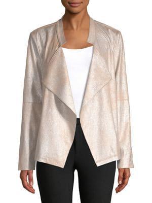 H Halston Open-front Cascade Jacket