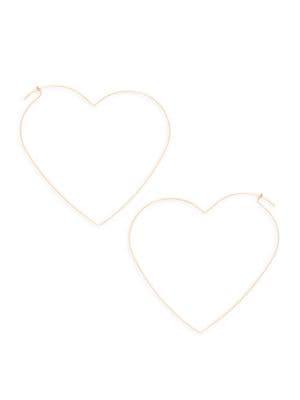 Design Lab Goldtone Heart Hoop Earrings