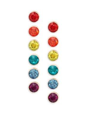 Design Lab 6-pairs Multicolor Stud Earrings