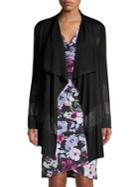 T Tahari Mesh Patchwork Waterfall Cardigan