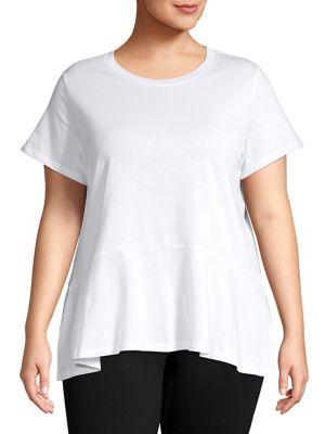 Lord & Taylor Plus Crewneck Peplum T-shirt