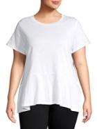 Lord & Taylor Plus Crewneck Peplum T-shirt