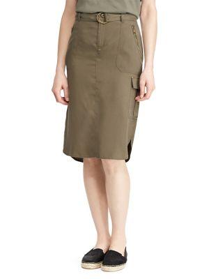 Lauren Ralph Lauren Belted Cargo Skirt