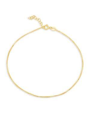 Lord & Taylor 925 Sterling Silver Box Chain Anklet