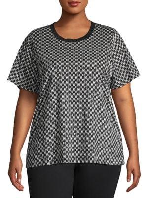 Michael Michael Kors Plus Printed Short-sleeve Top