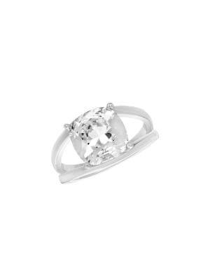 Lord & Taylor Sterling Silver & Swarovski Crystal Solitaire Ring