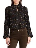 Lauren Ralph Lauren Print Georgette Tie-neck Top