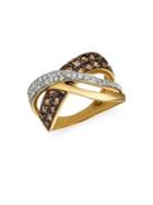 Le Vian Chocolatier Gladiator Weave Diamond And 14k Yellow Gold Midi Ring