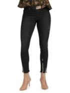 Lord Taylor Metallic Waistband Skimmer Denim Leggings