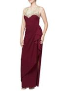 Alex Evenings Embroidered Lace Long Dress