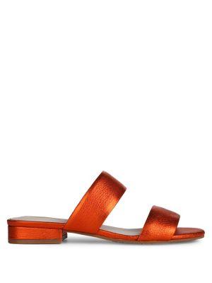 Kenneth Cole New York Viola Two-strap Leather Slip-on Sandals