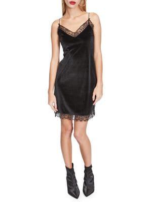 Miss Selfridge Velvet Lace Shift Dress