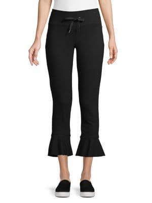 Betsey Johnson Slim-fit Ruffle-hem Terry Pants