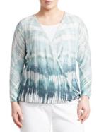 Nic+zoe Plus Ombre Sea 4-way Top