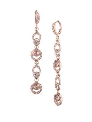 Givenchy Rose Goldtone And Glass Stone Linear Drop Earrings